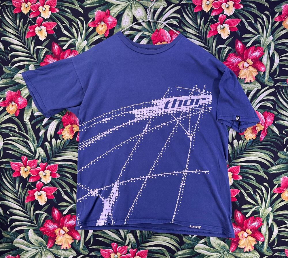 Thor Motocross Blue Tshirt White Splatter design Size XL